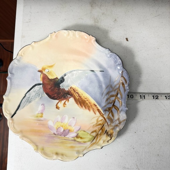 Antique LDB Co Limoges France Hand Painted Pheasant Plate Signed Rene Flambeau - Picture 9 of 9